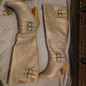 Heeled boots almost knee-high